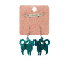 Erstwilder Essentials Cat Ripple Glitter Resin Drop Earrings - Green EE1012-RG4000