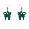 Erstwilder Essentials Cat Ripple Glitter Resin Drop Earrings - Green EE1012-RG4000