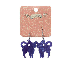 Erstwilder Essentials Cat Ripple Glitter Resin Drop Earrings - Purple EE1012-RG5000