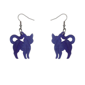 Erstwilder Essentials Cat Ripple Glitter Resin Drop Earrings - Purple EE1012-RG5000