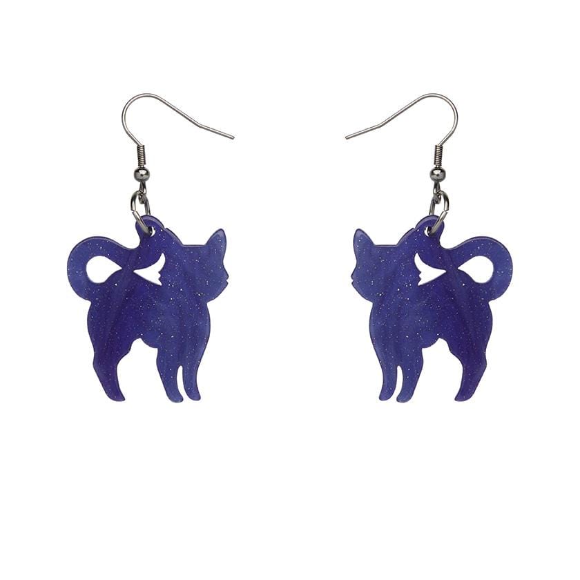 Erstwilder Essentials Cat Ripple Glitter Resin Drop Earrings - Purple EE1012-RG5000