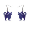 Cat Ripple Glitter Resin Drop Earrings - Purple