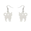 Erstwilder Essentials Pussy Cat Glitter Resin Drop Earrings - White EE1012-SG8000