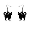 Pussy Cat Solid Resin Drop Earrings - Black