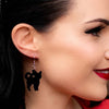Erstwilder Essentials Pussy Cat Solid Resin Drop Earrings - Black EE1012-SO7000