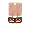 Pumpkin Chunky Glitter Resin Drop Earrings - Orange