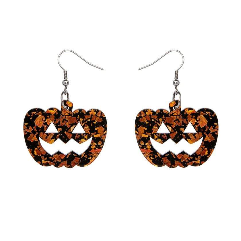 Erstwilder Essentials Pumpkin Chunky Glitter Resin Drop Earrings - Orange EE1013-CG6100