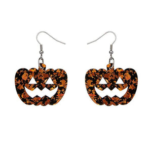 Erstwilder Essentials Pumpkin Chunky Glitter Resin Drop Earrings - Orange EE1013-CG6100