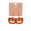 Pumpkin Ripple Resin Drop Earrings - Orange