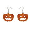 Pumpkin Ripple Resin Drop Earrings - Orange