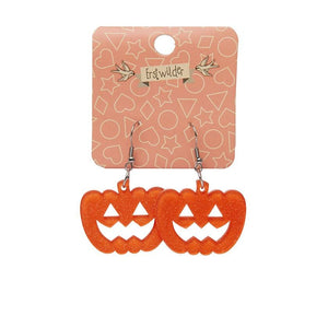 Erstwilder Essentials Pumpkin Glitter Resin Drop Earrings - Orange EE1013-SG6100