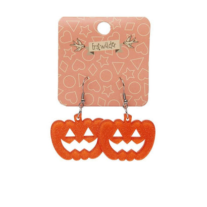 Erstwilder Essentials Pumpkin Glitter Resin Drop Earrings - Orange EE1013-SG6100