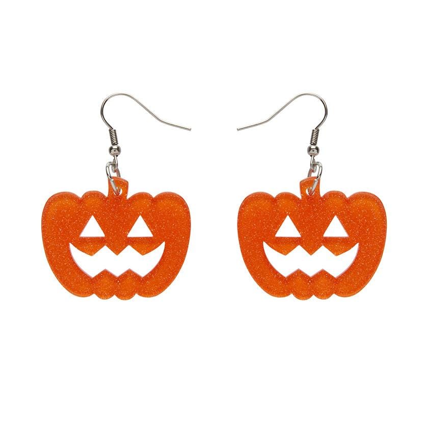 Erstwilder Essentials Pumpkin Glitter Resin Drop Earrings - Orange EE1013-SG6100