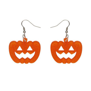 Erstwilder Essentials Pumpkin Glitter Resin Drop Earrings - Orange EE1013-SG6100