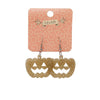 Pumpkin Glitter Resin Drop Earrings - Gold