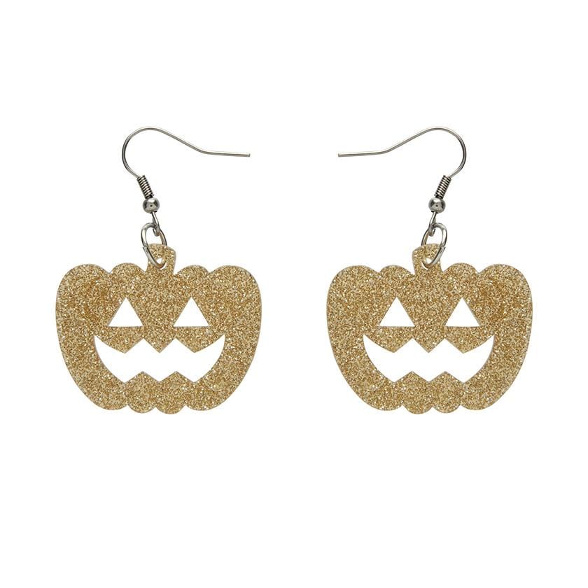 Erstwilder Essentials Pumpkin Glitter Resin Drop Earrings - Gold EE1013-SG6500