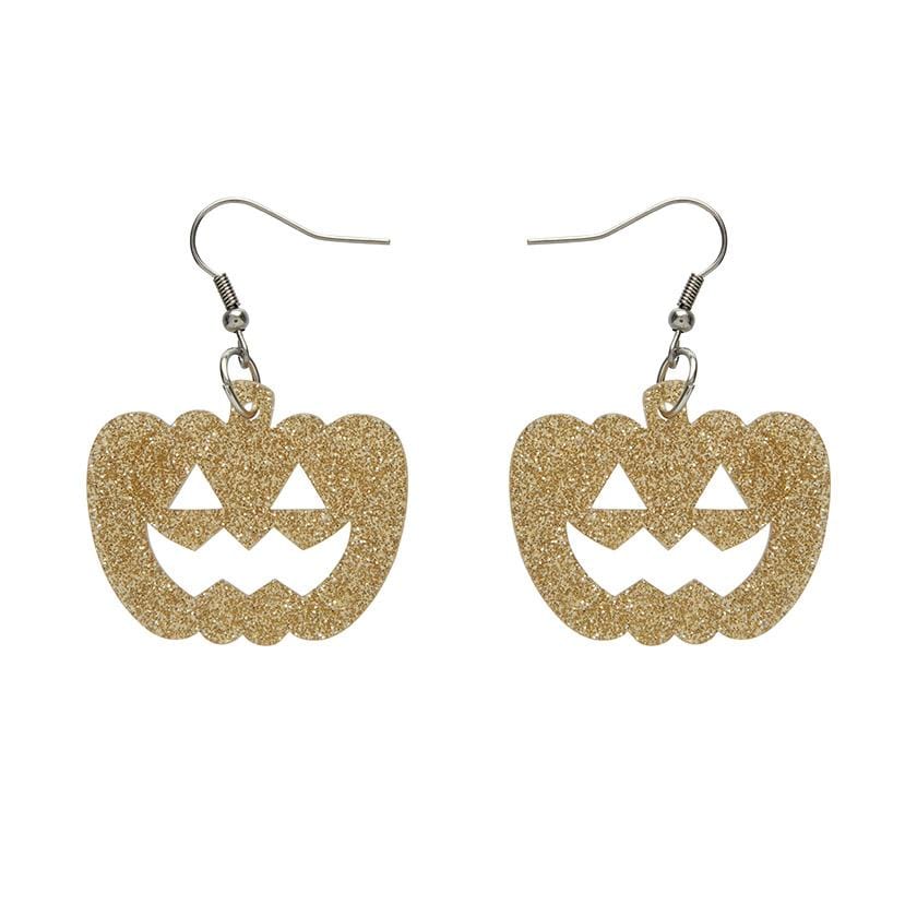 Erstwilder Essentials Pumpkin Glitter Resin Drop Earrings - Gold EE1013-SG6500
