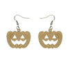 Pumpkin Glitter Resin Drop Earrings - Gold