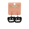 Pumpkin Glitter Resin Drop Earrings - Black