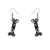 Bones Chunky Glitter Resin Drop Earrings - Silver
