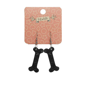 Erstwilder Essentials Bones Ripple Resin Drop Earrings - Black EE1014-RI7000