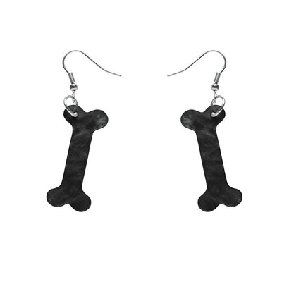 Erstwilder Essentials Bones Ripple Resin Drop Earrings - Black EE1014-RI7000