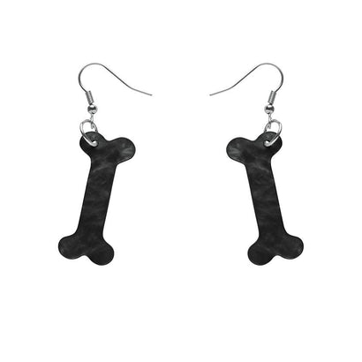 Erstwilder Essentials Bones Ripple Resin Drop Earrings - Black EE1014-RI7000