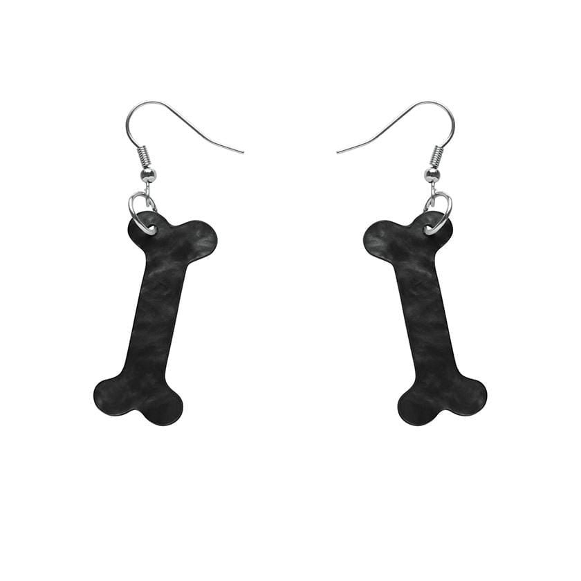 Erstwilder Essentials Bones Ripple Resin Drop Earrings - Black EE1014-RI7000