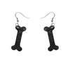 Bones Ripple Resin Drop Earrings - Black