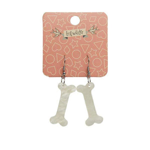 Erstwilder Essentials Bones Ripple Resin Drop Earrings - Cream EE1014-RI8100