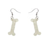 Bones Ripple Resin Drop Earrings - Cream