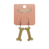 Bones Glitter Resin Drop Earrings - Gold