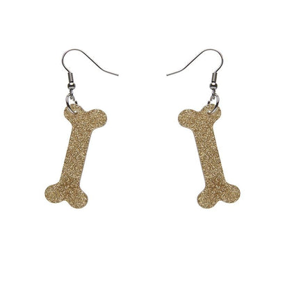 Erstwilder Essentials Bones Glitter Resin Drop Earrings - Gold EE1014-SG6500