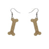 Bones Glitter Resin Drop Earrings - Gold