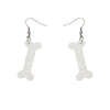 Bones Textured Resin Drop Earrings - White