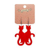 Sitting Cat Bubble Resin Drop Earrings - Red