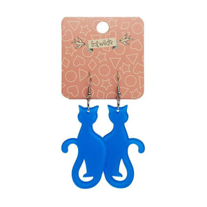 Erstwilder Essentials Sitting Cat Bubble Resin Drop Earrings - Blue EE1017-BU3000