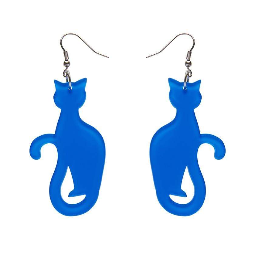 Erstwilder Essentials Sitting Cat Bubble Resin Drop Earrings - Blue EE1017-BU3000