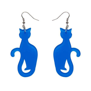 Erstwilder Essentials Sitting Cat Bubble Resin Drop Earrings - Blue EE1017-BU3000