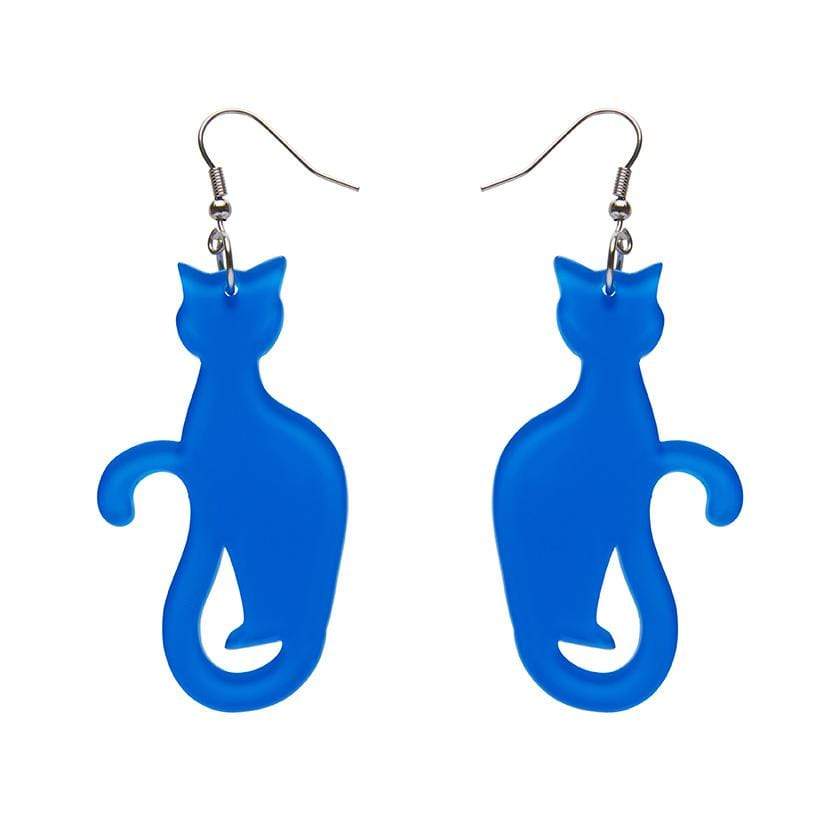 Erstwilder Essentials Sitting Cat Bubble Resin Drop Earrings - Blue EE1017-BU3000