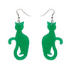 Erstwilder Essentials Sitting Cat Bubble Resin Drop Earrings - Green EE1017-BU4000