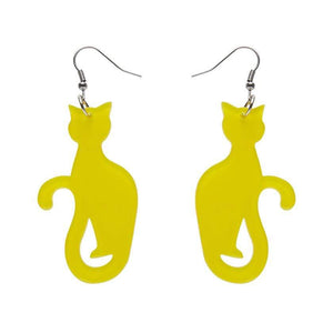Erstwilder Essentials Sitting Cat Bubble Resin Drop Earrings - Yellow EE1017-BU6000
