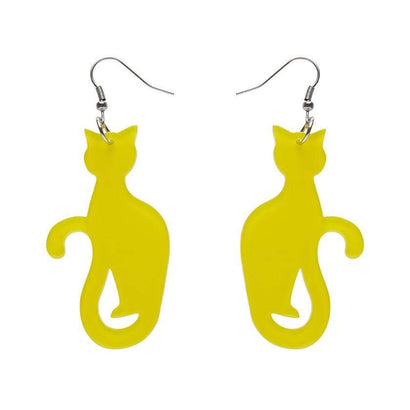Erstwilder Essentials Sitting Cat Bubble Resin Drop Earrings - Yellow EE1017-BU6000
