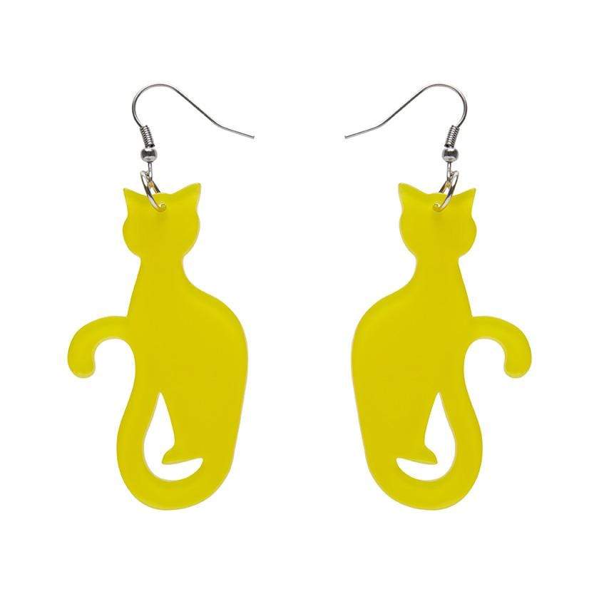 Erstwilder Essentials Sitting Cat Bubble Resin Drop Earrings - Yellow EE1017-BU6000