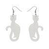 Erstwilder Essentials Sitting Cat Bubble Resin Drop Earrings - White EE1017-BU8000