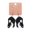Fossil Ripple Resin Drop Earrings - Black