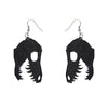 Fossil Ripple Resin Drop Earrings - Black