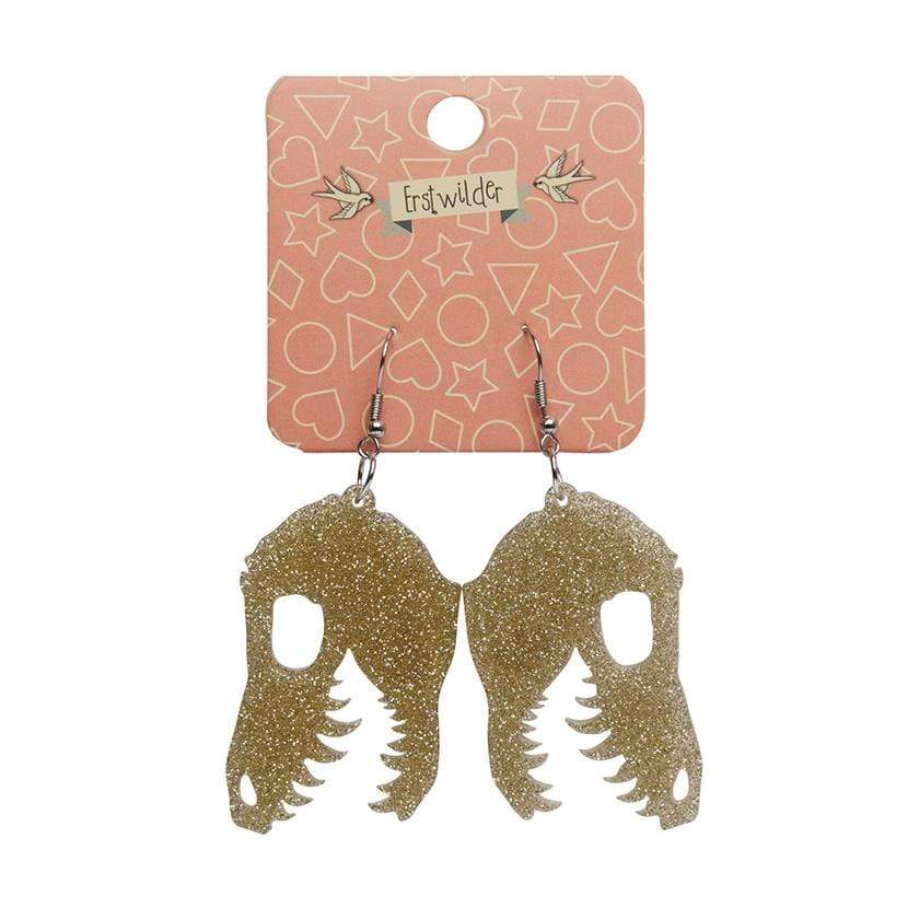 Erstwilder Essentials Fossil Glitter Resin Drop Earrings - Gold EE1018-SG6500