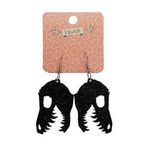 Erstwilder Essentials Fossil Glitter Resin Drop Earrings - Black EE1018-SG7000