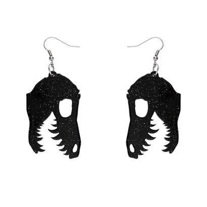 Erstwilder Essentials Fossil Glitter Resin Drop Earrings - Black EE1018-SG7000